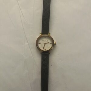 Furla Watch Ladies R4251107501 Black Gold‎ White used